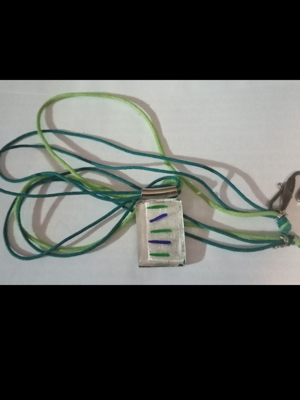 Green & Teal Multi-Strand Pendant Necklace - Brand Unknown